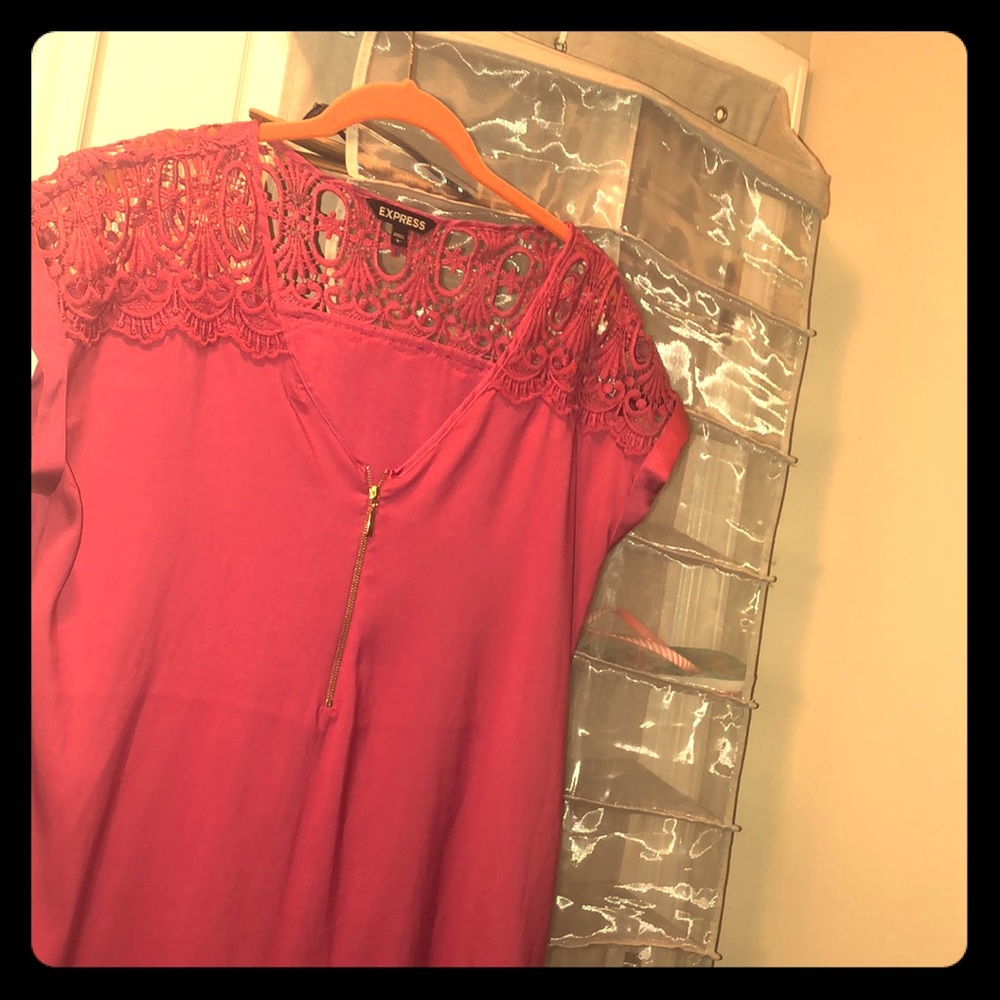 Express brand Mauve open lace top